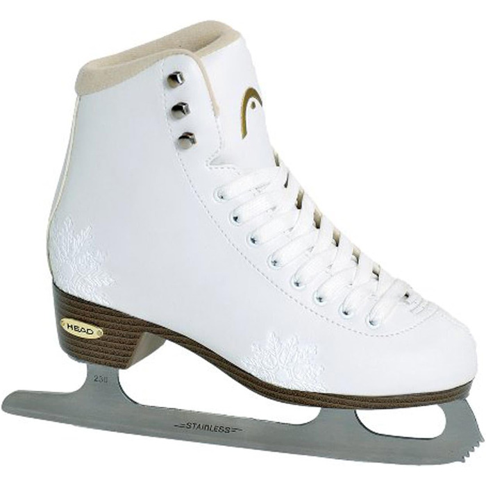 Фігурні ковзани HEAD Amber для жінок з лезами з нержавіючої сталі, дизайн сніжинки, ідеально підходять для початківців - білі, розмір 41