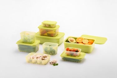 Контейнери для зберігання свіжих продуктів LocknLock Fresh Block з кришками набір із 2 контейнерів для зберігання продуктів, що штабелюються та не містять бісфенолу А можна використовувати в мікрохвильовій печі, морозильній камері та мити в посудомийній м