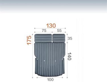 Надувний матрац для автомобіля, портативне кемпінгове ліжко для подорожей, товстий флокований ПВХ-матеріал, багажник позашляховика, надувний диван