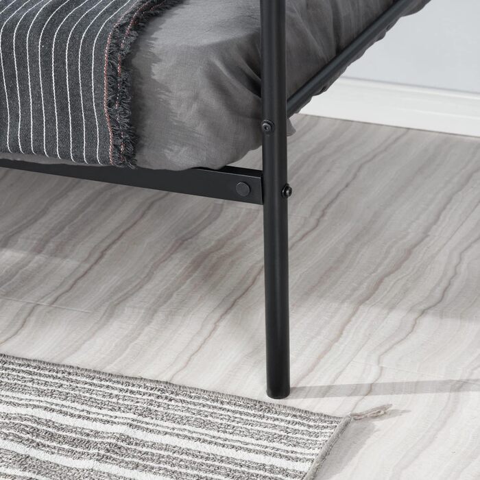 Каркас ліжка-кушетки 90x200 см, металевий, водонепроникний, підходить для сімей, гостей, молоді, самотніх людей та віталень, чорний, 90 x 200 см