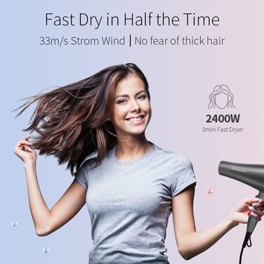 Фен Faszin Hair Dryer Ion Professional Професійний фен для волосся - надшвидкий фен з термостійкою технологією Triple-L Plus, з 4