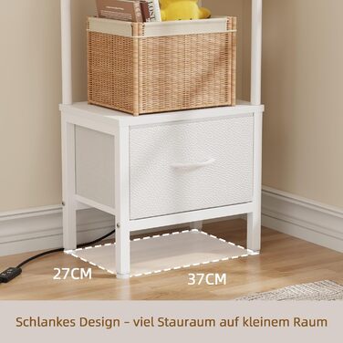 Полиця, книжкова шафа з 6 полицями, полиця зі світлодіодним підсвічуванням та тканинною шухлядою, вузька вітрина для кутів, вітальня, спальня, кутова полиця, 191 см білий колір, 6 полиць (191 см)