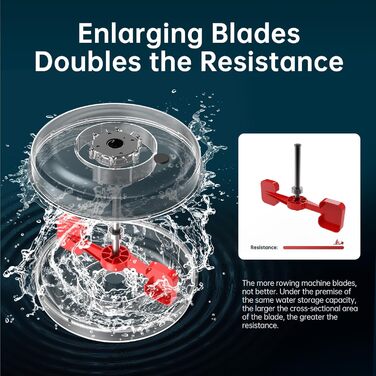 Гребний тренажер PASYOU для домашнього використання, дуб, складний водний гребний тренажер з Bluetooth-дисплеєм та 30-денним безкоштовним членством у Kinomap, гребний тренажер з регульованим тримачем для планшета, вантажопідйомність 150 кг, PW60 коричневи