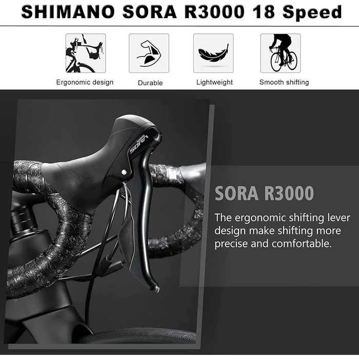 Шосейний велосипед KABON Carbon Gravel, рама T800 з вуглецевого волокна 700C з 18 передачами, інтегроване кермо, дискові гальма для чоловіків/жінок, колір Chameleon Blue 56 см