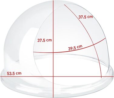 Чохол Royal Catering RCZW-COV12E для машини для виробництва цукрової вати Candy Floss (Ø52 см, арилове скло, 54 x 54 x 35,5 см) прозорий