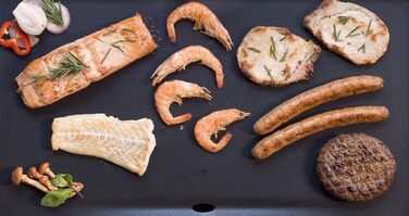 Електричний настільний гриль Bestron, пластина для гриля планча/теппаньякі з антипригарним покриттям, задоволення від гриля до 4 осіб, 2 000 Вт, колір Чорний, 47,5 х 25,5 см