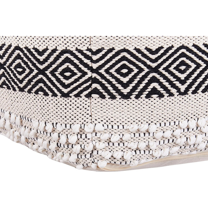 Кремово-білий пуф, 50 x 50 см, бавовна в стилі бохо, ретро декоративні елементи, Канам