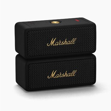 Портативна колонка Marshall Emberton II Bluetooth, бездротова, водонепроникна - чорний і латунний Black & Brass Emberton II