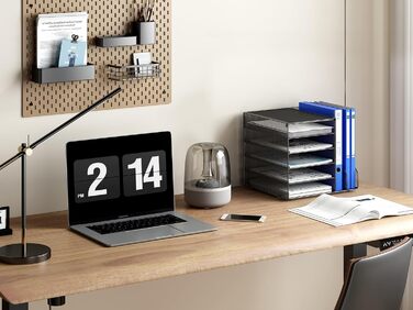 Металевий органайзер для офісного столу EasyPAG A4 із 7 кишеньками, тримач для документів, лоток для файлів, тримач для журналів, лоток для листів, органайзер для паперових журналів, чорний