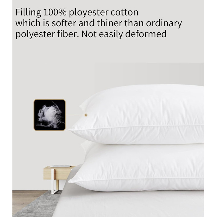 Дитяча подушка 40x60 см з бавовняною наволочкою - М'яка бавовняна подушка, на якій сплять діти - Гіпоалергенна дитяча подушка - Ди