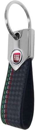 Офіційний кольоровий брелок Fiat Carbon Keychain, чорний триколірний, чорний вуглець триколірний, Taglia unica, Carbon Black Tricolor, один розмір, захисний