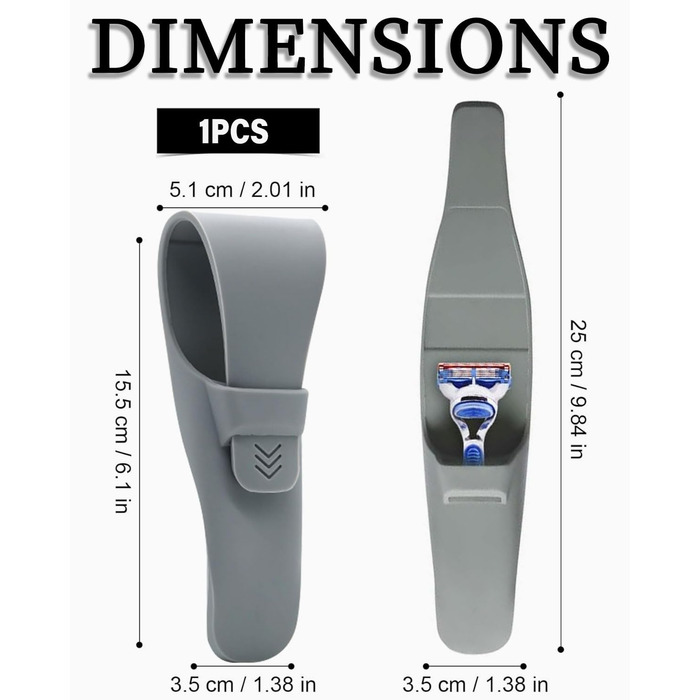 Дорожній кейс для бритви , дорожній кейс бритва, портативний силіконовий захисний чохол для бритви, дорожній чохол для бритви, зберігання бритви, зберігання бритви, футляр для бритви - сірий