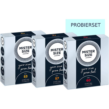 Презервативи MISTER SIZE, 3x3 пробний набір, 9 шт, ультратонкі, змащені, розмір XL