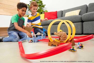 Фортеця Боузера, модульний набір треків із прямими гоночними трасами, прапорці для підрахунку кіл, фігурка Боузера, автодром у под