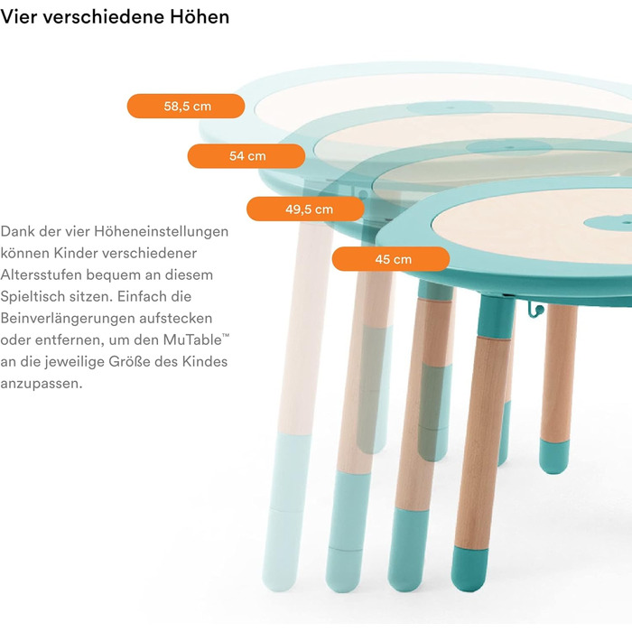 Білий Багатофункціональний дитячий ігровий столик Ніжки з регульованою висотою У комплекті чотири двосторонні ігрові диски, пазл та стільниця з натурального дерева білого кольору