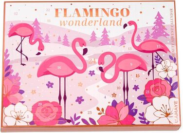 Адвент-календар краси 2025 РОЖЕВИЙ ФЛАМІНГО РІЗДВО - Різдвяний календар для жінок та підлітків ОБМЕЖЕНИЙ ВИПУСОК 24 високоякісні косметичні сюрпризи для макіяжу та косметики, подарунковий набір від LAHAYE