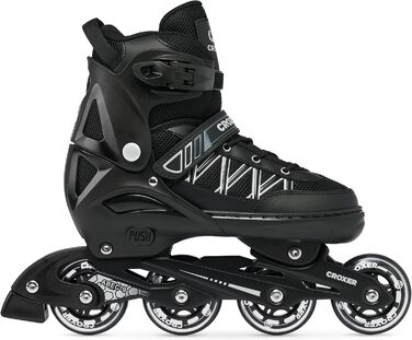 Регульовані роликові ковзани 2-в-1 Torch - колеса 76 мм з поліуретану, твердість гуми 82A, хром ABEC-9 - система подвійної вентиляції та DSAS - легкий корпус з полікарбонату - до розміру 45 (27,5 см-29,5 см)