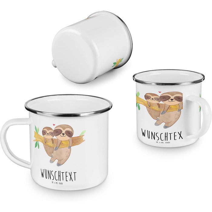 Персоналізована кавова кружка &quotМістер і місіс Панда&quot з мамою-лінивцем - Персоналізовані подарунки, кавова кружка, емальована кружка з принтом, подарунок для доньки, персоналізована кружка, любов, налаштовується