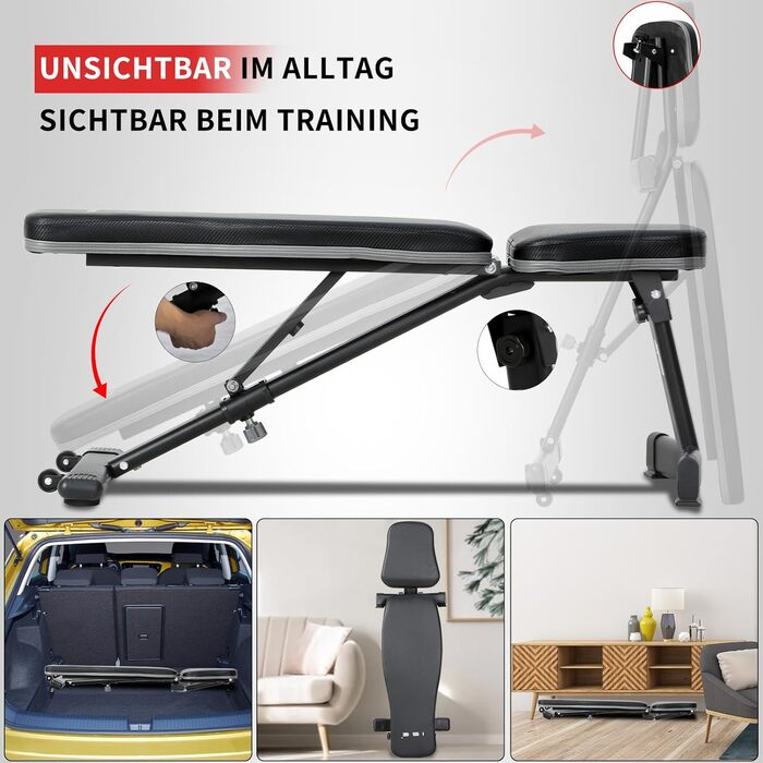 Збільшена складна багатофункціональна лава для силових тренувань ISE з 6-позиційною регульованою спинкою, жим лежачи, тренувальна лава для всього тіла, домашня фітнес-лава SY-5021