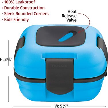 Набір ланчбоксів Pinnacle Thermoware (2 шт.) для дітей та дорослих герметичні, з клапаном для випуску пари та вставкою з нержавіючої сталі ідеальні для школи, офісу та університету (блакитний/рожевий)