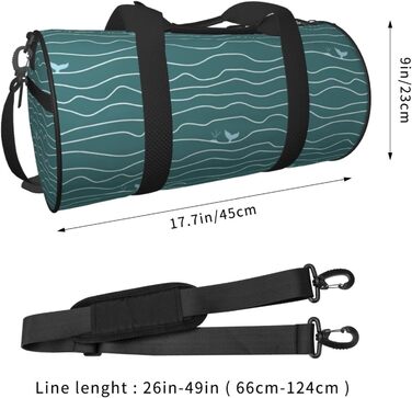 Складана дорожня сумка Морська хвиля з абстрактним малюнком китів, унісекс, ідеальна для коротких подорожей та спорту