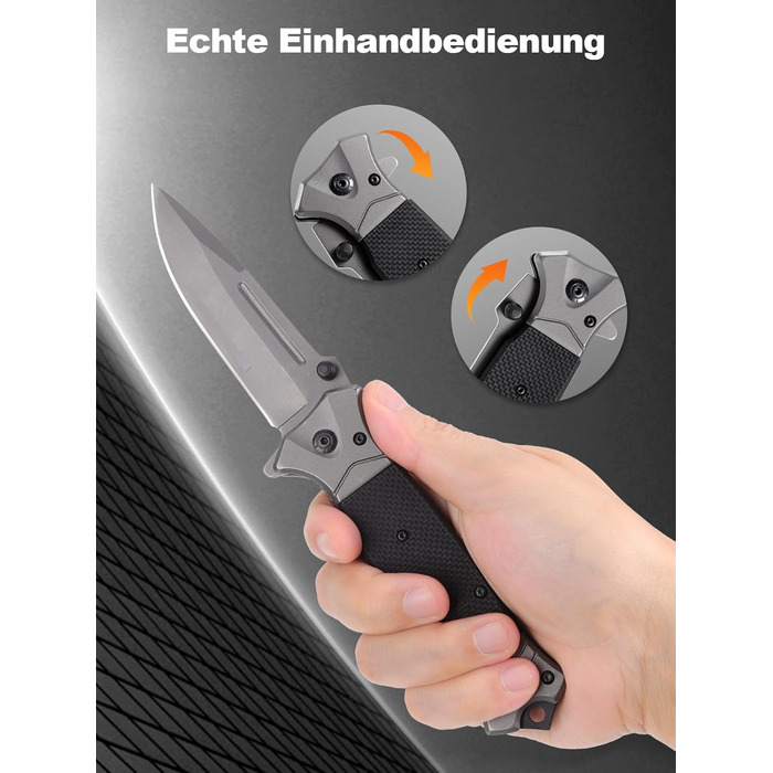 Кишеньковий ніж Rolgno складний ніж, 3Cr13 гострий ніж з нержавіючої сталі на відкритому повітрі з кишеньковим затискачем і замком