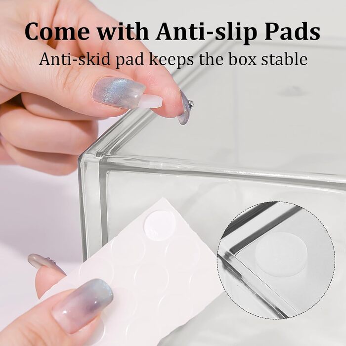 Великий косметичний органайзер з 4 широкими шухлядами акриловий органайзер, 2 шухляди, з протиковзкими накладками Штабелювана шухляда для туалетного столика, спальні, ванної кімнати, 4 шухляди - широкі - 2 шухляди