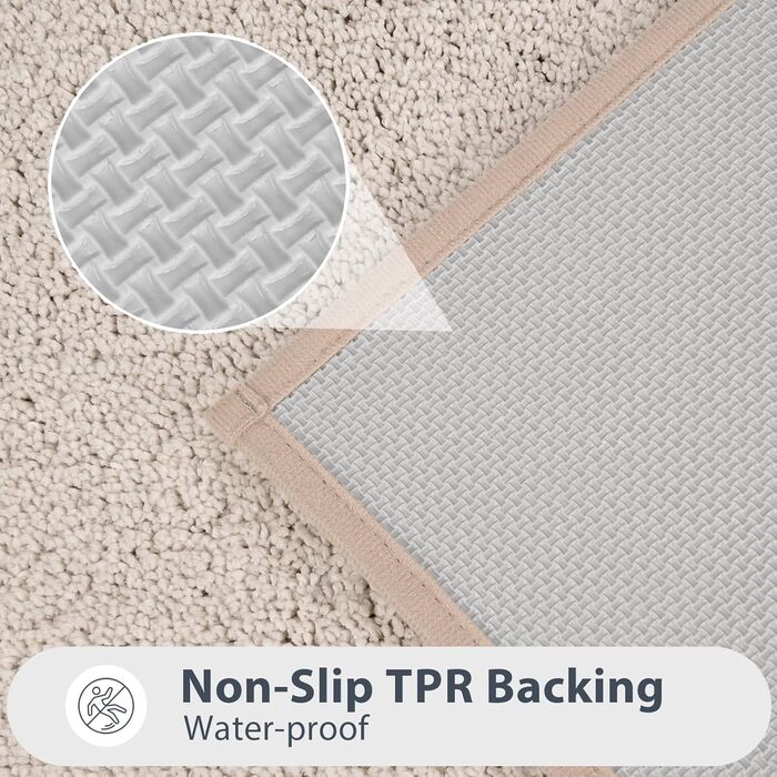 Килимок для ванної кімнати 50 x 76 см, нековзний килимок для ванни, килимок для ванни, що прається, килимок для душу, ванни та підлоги, бежевий 50 x 76 см
