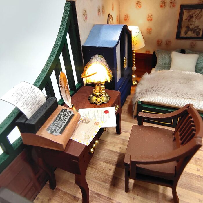 Мініатюрний будиночок для ляльок Cuteefun "Зроби сам" для дорослих, який можна побудувати самостійно, набір для мініатюрного будиночка для ляльок з інструментами, набір для ремесел з дерев&39яного будинку (вінтажний лофт)