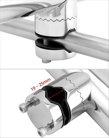 Тримачі для вудок QWORK, 2 шт., поворотні на 360 - нержавіюча сталь 304 - кріпляться до рейок 1925 мм - для риболовлі на човнах та яхтах