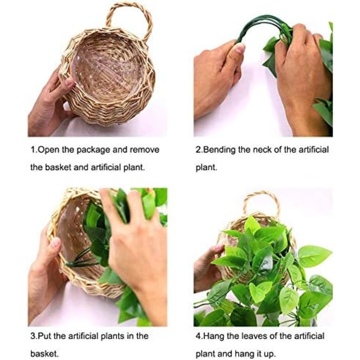 Штучні підвісні рослини з дерев'яним кошиком, 107 см в горщиках для офісу, кухні, саду, вечірки, декору стін (плющ) Ivy01 Wood кол