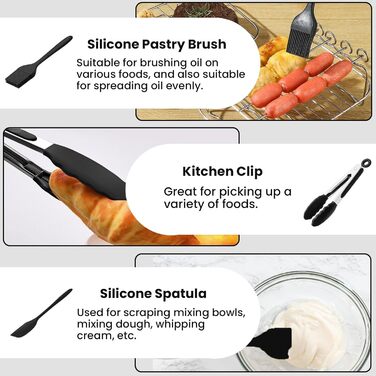 Аксесуари для фритюрниці TOIMALDO XL - набір аксесуарів для фритюрниці з 15 предметів підходить для фритюрниці Philips 6.2 л COSORI 4.7 л Ninja 5.2 л тощо (20 см) 8 дюймів