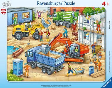 Дитячий пазл Ravensburger - 06120 Large Construction Vehicles - Рамковий пазл для дітей від 4 років, 40 елементів