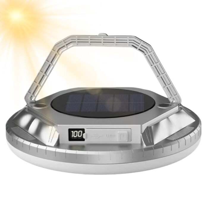 Ліхтар для кемпінгу, 1600 люмен, сонячні ліхтарі для наметів, водонепроникний кемпінговий ліхтар, для використання на вулиці, у саду, на подвір&39ї, на патіо, на балконі, для походів, для рюкзаків, сріблястий