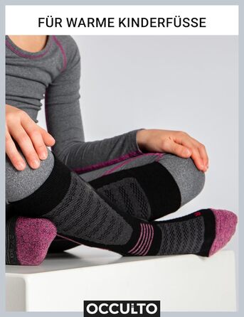 Дитячі лижні шкарпетки Occulto, 2 шт. (модель Charlie), 27-30, рожево-чорні