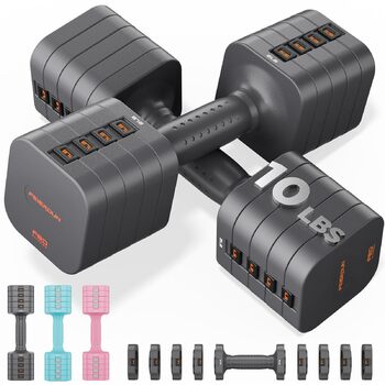 Набір розбірних гантелей FEIERDUN, 2 x 4,5 кг та 2 x 2,7 кг (2 x 10lb/4,5кг) Сірий