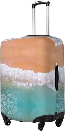 Чохол для валізи з романтичним пляжним принтом, еластичний захист від подряпин та пилу, чорний, розмір 95