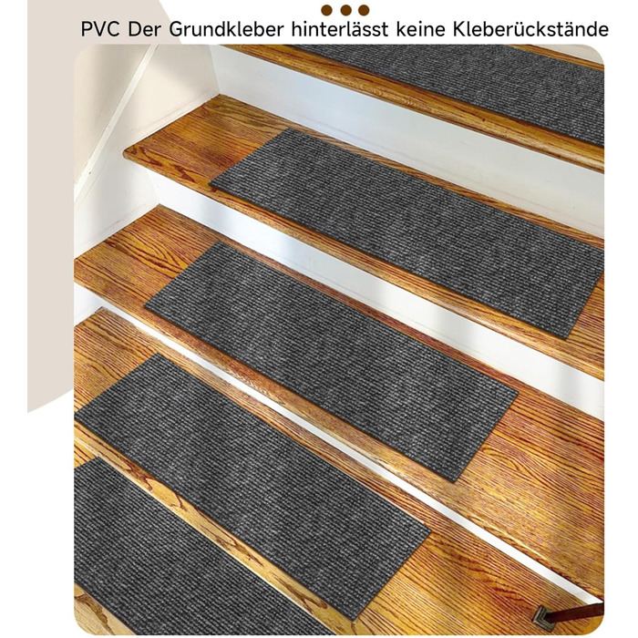 Сучасні килимки для сходів, комплект з 5 шт. , 20x70 см Килимки для сходів у приміщенні, 5 шт. , самоклеючі Захист сходів, килимове покриття для сходів у приміщенні для дітей та людей похилого віку