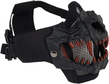 Тактичний шолом PJ типу Airsoft Fast та складна маска для захисту слуху з окулярами та повним захистом обличчя, червона маска