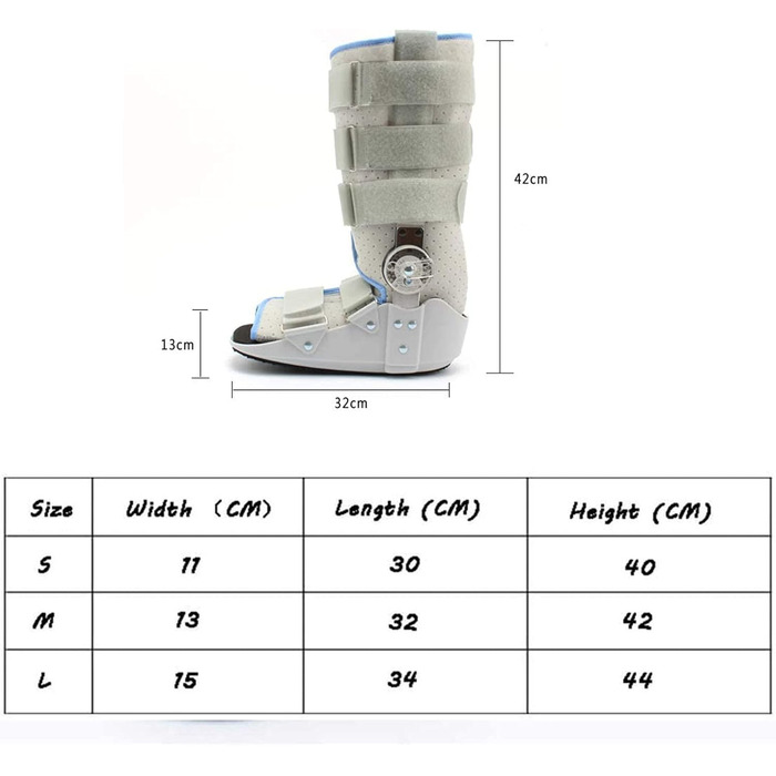 Взуття для ходьби, стабілізатор стопи і гомілковостопного суглоба, опорний ортез при переломах, розтягненнях ахіллового сухожилля, набряках, післяопераційний медичний захист і взуття, Middl