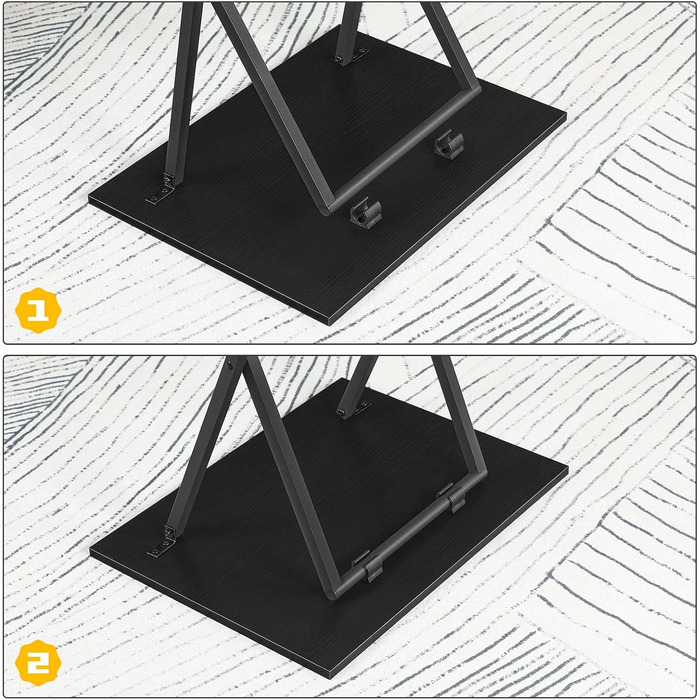 Журнальний столик HOOBRO, складний столик-підставка, столик для дивана, підставка під телевізор в індустріальному стилі, легко збирається, чорний EBK15BZ01 Чорний 1