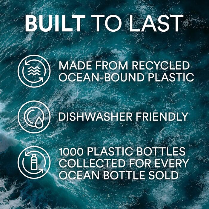 Пляшка Ocean Bottle - багаторазова пляшка для води, виготовлена з переробленої нержавіючої сталі - екологічно чиста та багаторазов