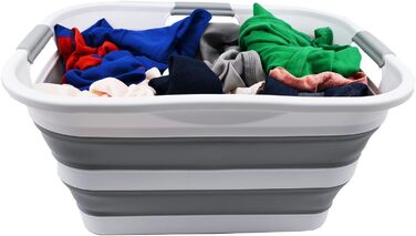 Складаний пластиковий кошик для білизни, 29 л, розбірний контейнер для зберігання, органайзер, портативна ванна для прання, компак