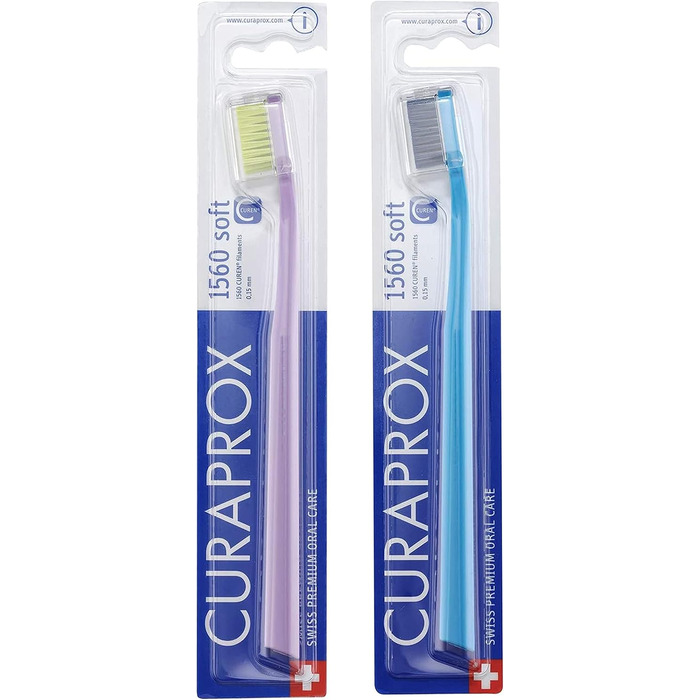 Зубна щітка Curaprox Soft 1560 Sensitive Toothbrush, 6 шт. , краще очищення та міцність, але ніжна м'якість, у чудових кольорах для нього та неї.