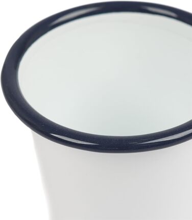 Аргоновий посуд 6 x 300 мл Білі емальовані кружки - Сині - Багаторазові бляшані кружки з нержавіючої сталі для кемпінгу, подорожей, пиття, кави, дитячі склянки