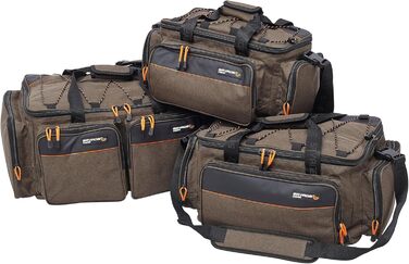 Сумка Savage Gear System Travel Bag - міцна сумка для рибалок, водонепроникна сумка для спорядження з кількома відділеннями, для використання на човні, березі та на природі, розмір M, коричневий