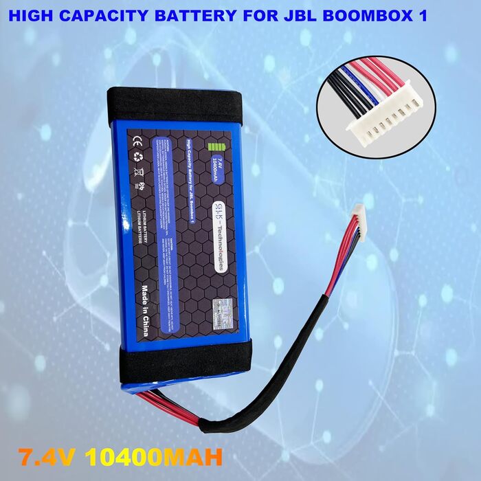 Змінний акумулятор GLK-Technologies JBL Boombox 1 High Power JEM3316, JEM3317, JEM3318 Акумулятор 10400 мАг вкл. набір інструментів NUE