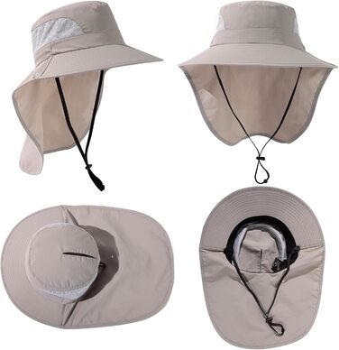 Жіночий сонцезахисний капелюх TOP-EX із захистом шиї, захист від ультрафіолету 50, складний, дихаючий, хвіст, літній капелюх із широкими полями для походів, пляжу, риболовлі, саду, розміри S/ML/XL, XL/XXL, сірий, ML