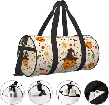 Дорожня сумка-циліндр з дизайном гарбуза-привида, спортивна сумка для чоловіків та жінок, сумка-мішок, спортивна сумка