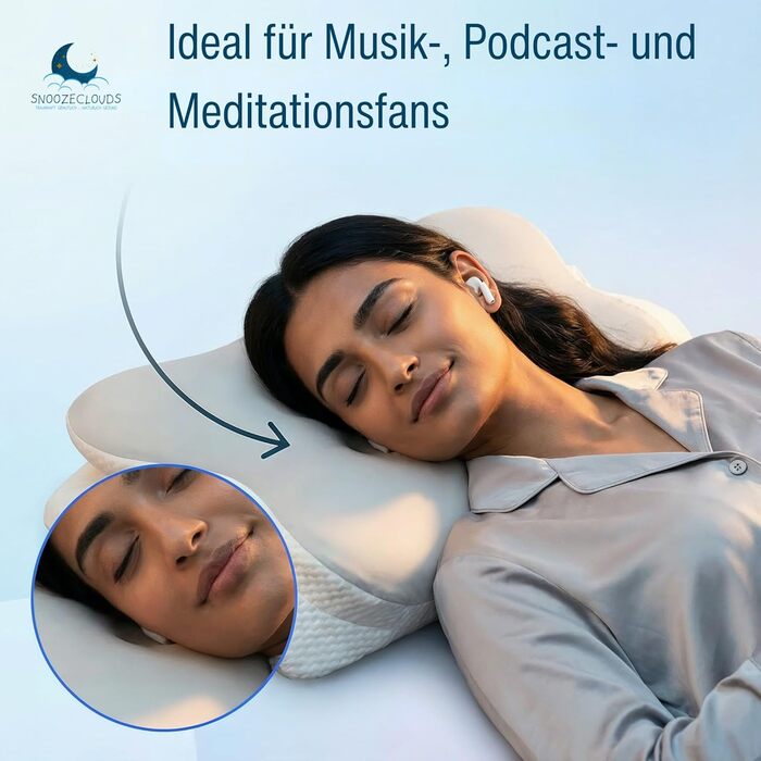 Ергономічна подушка - Ортопедична подушка для шиї з піни з ефектом пам&39яті - Подушка для сну на боці з 2 чохлами - Регульована висота - Сертифікована - Підтримує біль у шиї - Сірий/Білий